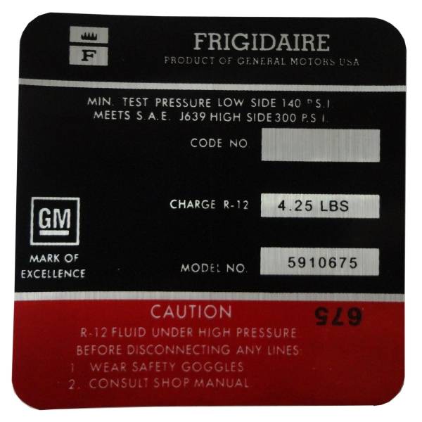 Rubber The Right Way - Frigidaire AC Compressor Decal (Red)