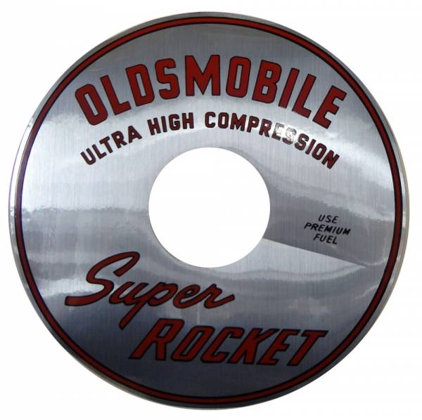Rubber The Right Way - "Oldsmobile Super Rocket Ultra High Compression" Air Cleaner Decal - 10"