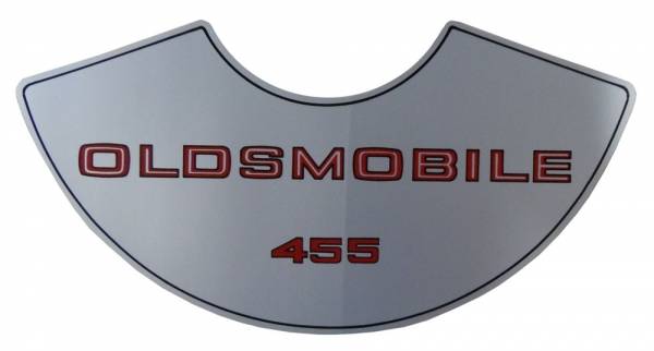 Rubber The Right Way - "Oldsmobile 455" Air Cleaner Decal