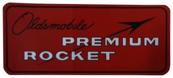 Rubber The Right Way - "Oldsmobile Premium Rocket" Air Cleaner Decal
