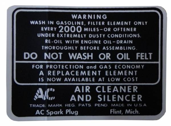 Rubber The Right Way - Dry Style Air Cleaner Service Instructions Decal