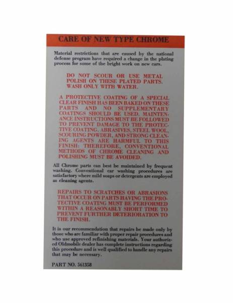 Rubber The Right Way - Chrome Care Instructions Sheet