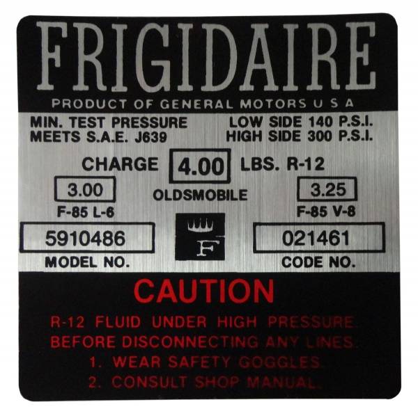 Rubber The Right Way - Frigidaire AC Compressor Decal