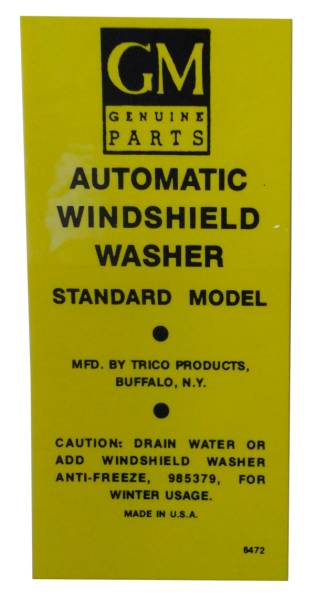 Rubber The Right Way - Trico Windshield Washer Bottle Bracket Lid Decal