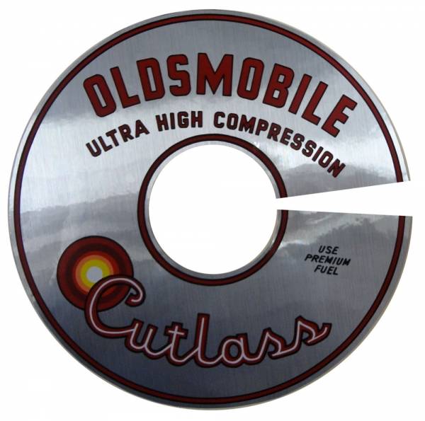 Rubber The Right Way - "Oldsmobile Cutlass Ultra High Compression" Air Cleaner Decal - 11"