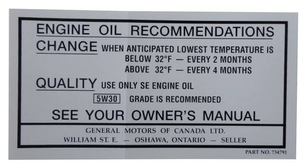 Rubber The Right Way - "Canada" Oil Change Decal