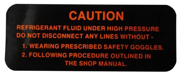 Rubber The Right Way - Frigidaire Compressor Warning Decal