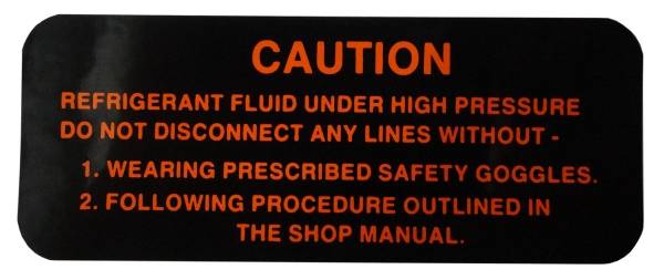 Rubber The Right Way - Frigidaire Compressor Warning Decal