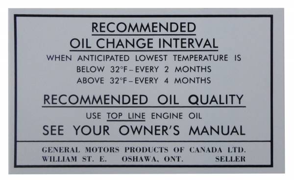 Rubber The Right Way - "Canada" Oil Change Decal