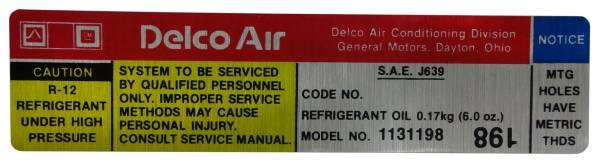 Rubber The Right Way - Delco AC Compressor Decal