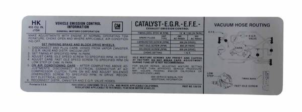 Rubber The Right Way - Emission Decal - 455-4V (California Cars)