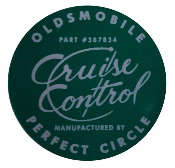 Rubber The Right Way - "Oldsmobile Perfect Circle" Cruise Control Decal