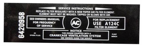Rubber The Right Way - Air Cleaner Service Instructions Decal