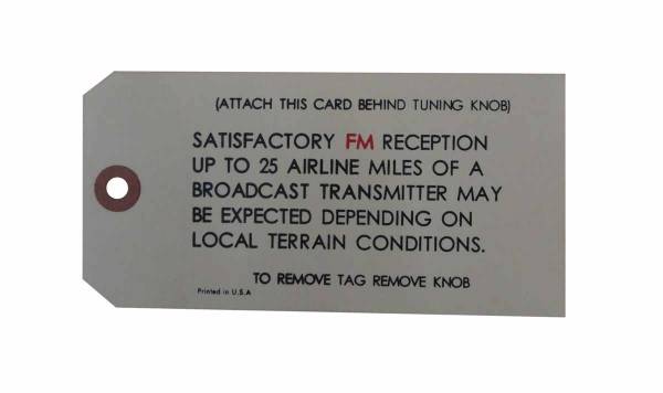 Rubber The Right Way - AM / FM Radio Antenna Instructions Tag