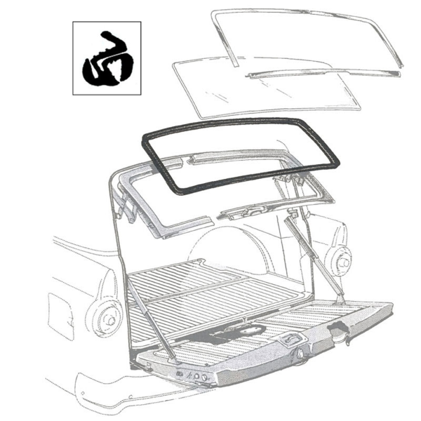 Rubber The Right Way - Back Glass Seal - In Liftgate - With Groove For Trim