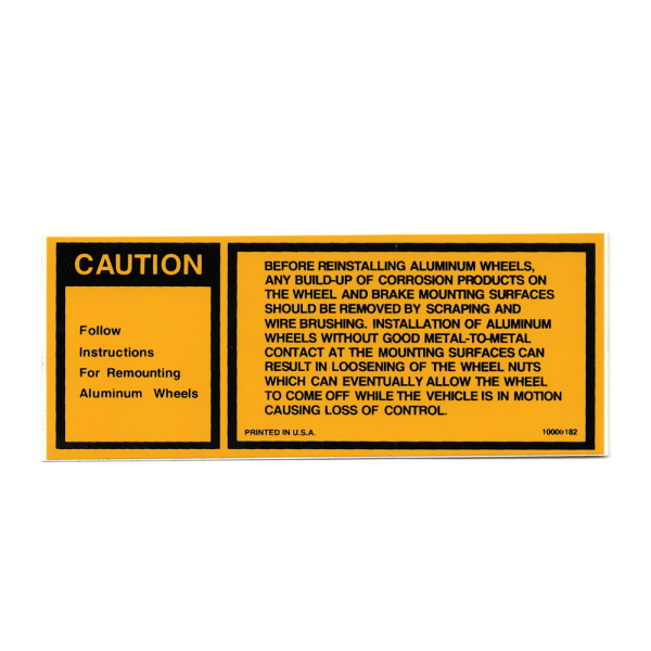 Rubber The Right Way - Aluminum Wheel Warning Decal