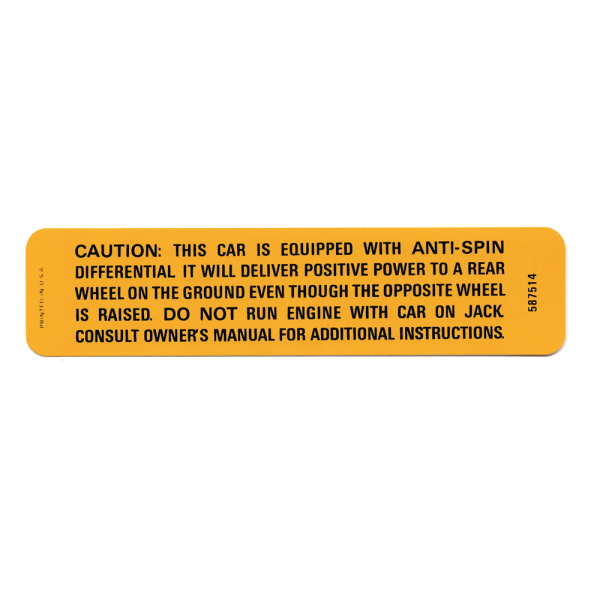 AntiSpin Differential Warning Decal