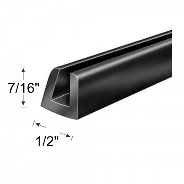 Au-Ve-Co Products - Fixed Glass Seal - 7/16" Tall 1/2" Wide - For 1/4" Glass