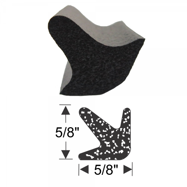 Steele Rubber - General Use Sponge Rubber Extrusion Seal - 5/8" x 5/8" - Many Applications Including Doors, Trunk, Cowl, Etc.
