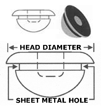 Body Plug - 1/2" SM HOLE - 13/16" HEAD - RUBBER