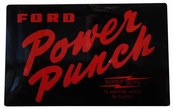 Ford Power Punch Battery Decal