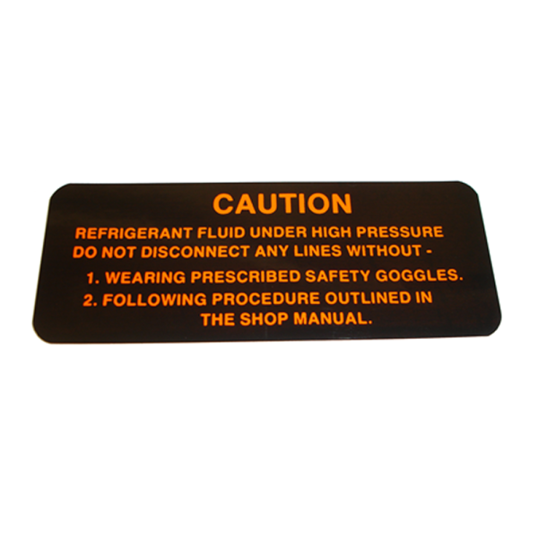 Rubber The Right Way - Air Conditioner Compressor Warning Decal