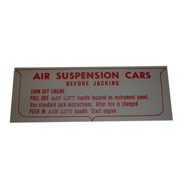 Rubber The Right Way - Air Suspension "Caution" Decal - In Trunk