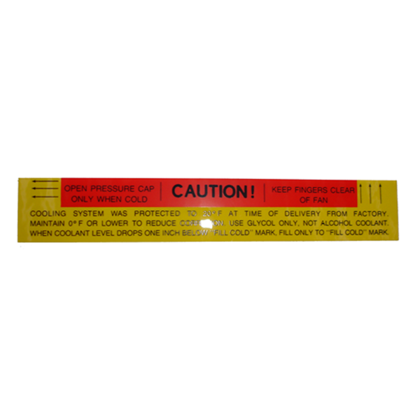 Rubber The Right Way - Cooling System "Caution" Decal