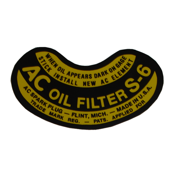 Rubber The Right Way - "AC" Oil Filter Decal (S-6)