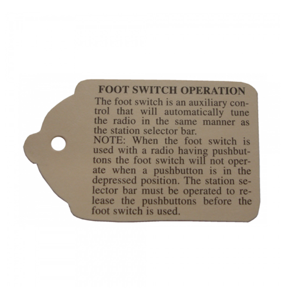 Rubber The Right Way - Wonderbar Radio Foot Operation Tag