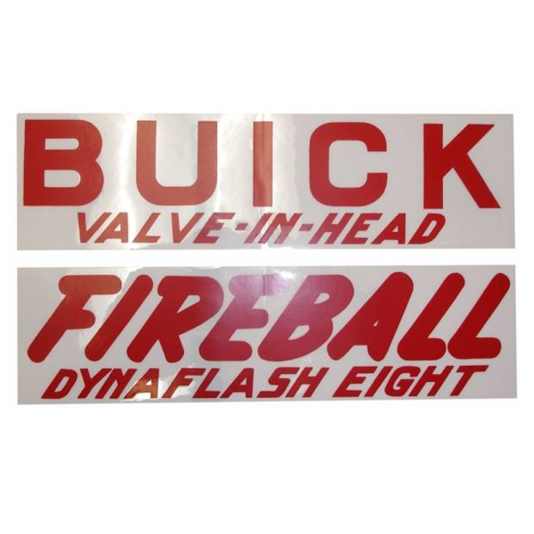 Rubber The Right Way - Valve Cover Decal Kit - Buick Dynaflash 8 Valve In Head Fireball