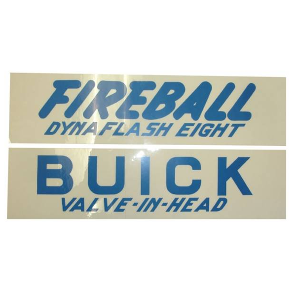 Rubber The Right Way - Valve Cover Decal Kit - Buick Dynaflash 8 Valve In Head Fireball