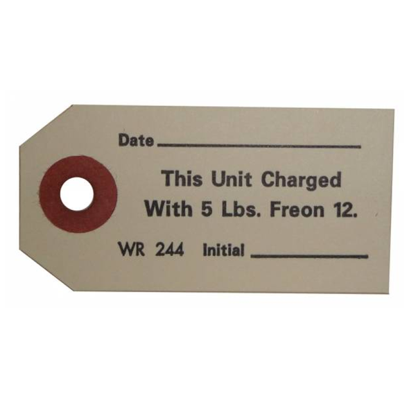 Rubber The Right Way - AC Compressor Freon Charge Tag