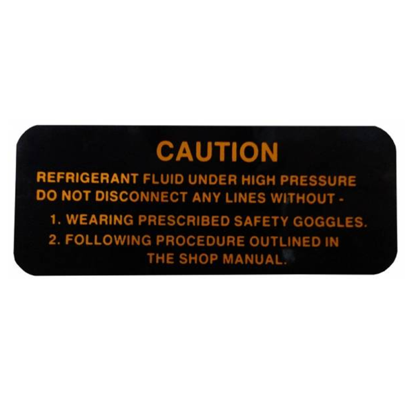 Rubber The Right Way - Air Conditioner Compressor Warning Decal