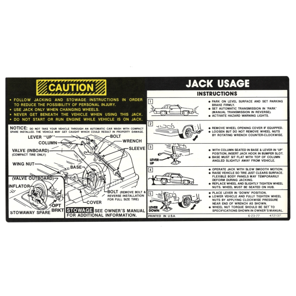Jim Osborne Reproductions - Jack Stowage And Use Decal