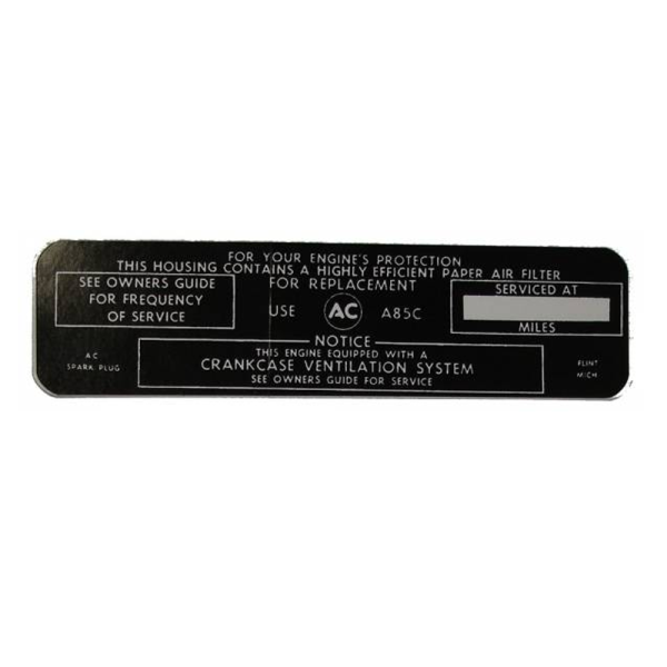 Wildcat 465 Air Cleaner Service Instructions Decal