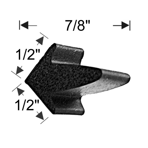 Universal Glue Down Door Trunk Seal - 1/2" x 1/2" x 7/8"