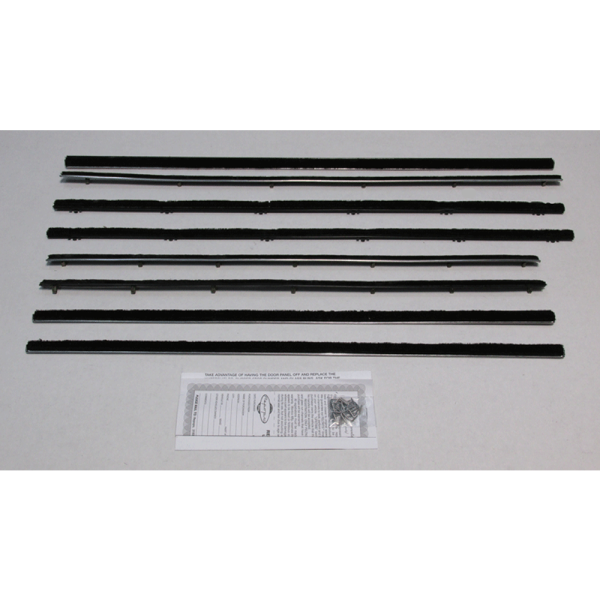 10-061E - 1964-1965 Ford Falcon 2 Door Sedan Beltline Weatherstrip Kit 8 piece