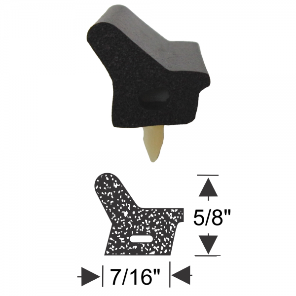 Steele Rubber - General Use Sponge Rubber Extrusion Seal - 5/8" x 7/16" - FREE SAMPLE