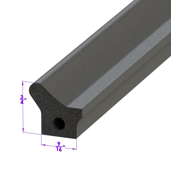 Metro Moulded Parts - General Use Sponge Rubber Extrusion Seal - 9/16" x 3/4" - Many Applications Including Doors, Trunk, Cowl, Etc.