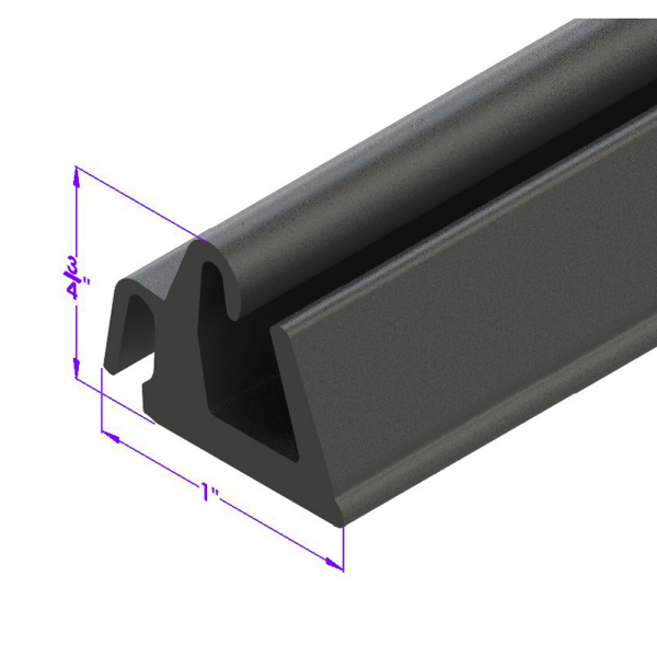 Metro Moulded Parts - General Use Dense Rubber Extrusion Seal - 1" x 3/4" - Many Applications - Typically Roof Rail & Convertible Top - FREE SAMPLE