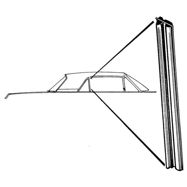 1961-63 Ford Thunderbird quarter window seal kit installation location.