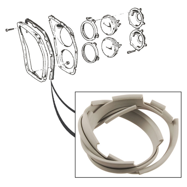 1965 Ford headlight pad kit installation location.