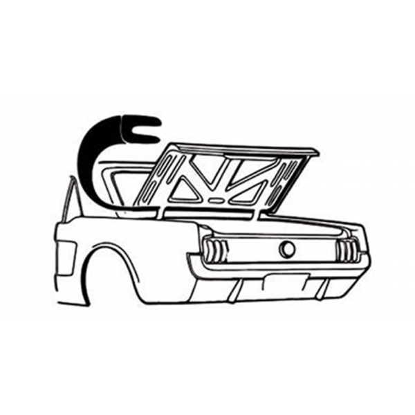 1964-70 Ford Mustang & Mercury Cougar trunk seal installation location.