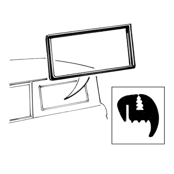 1966-77 Ford Bronco shell side or quarter glass seal installation location.