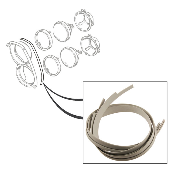 1967 Ford headlight door seal kit installation location.