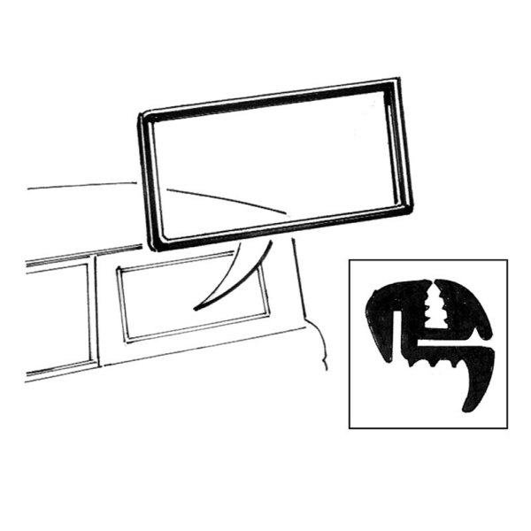 1966-77 Ford Bronco driver side quarter window seal installation location.