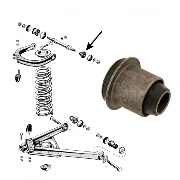 1954-57 Ford & Mercury Restoration Parts Front Upper Control Arm Inner Bushing at Front - #3068