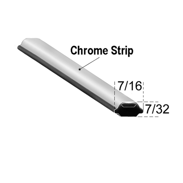 Windshield & Back Glass Lockstrips Lockstrip - Chrome - 7/16" Wide x 7/32" Tall - Part #10-527X