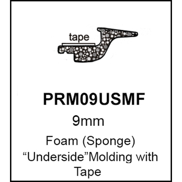 Universal Underside Glass Molding - 9mm - Part #41-003-RL.